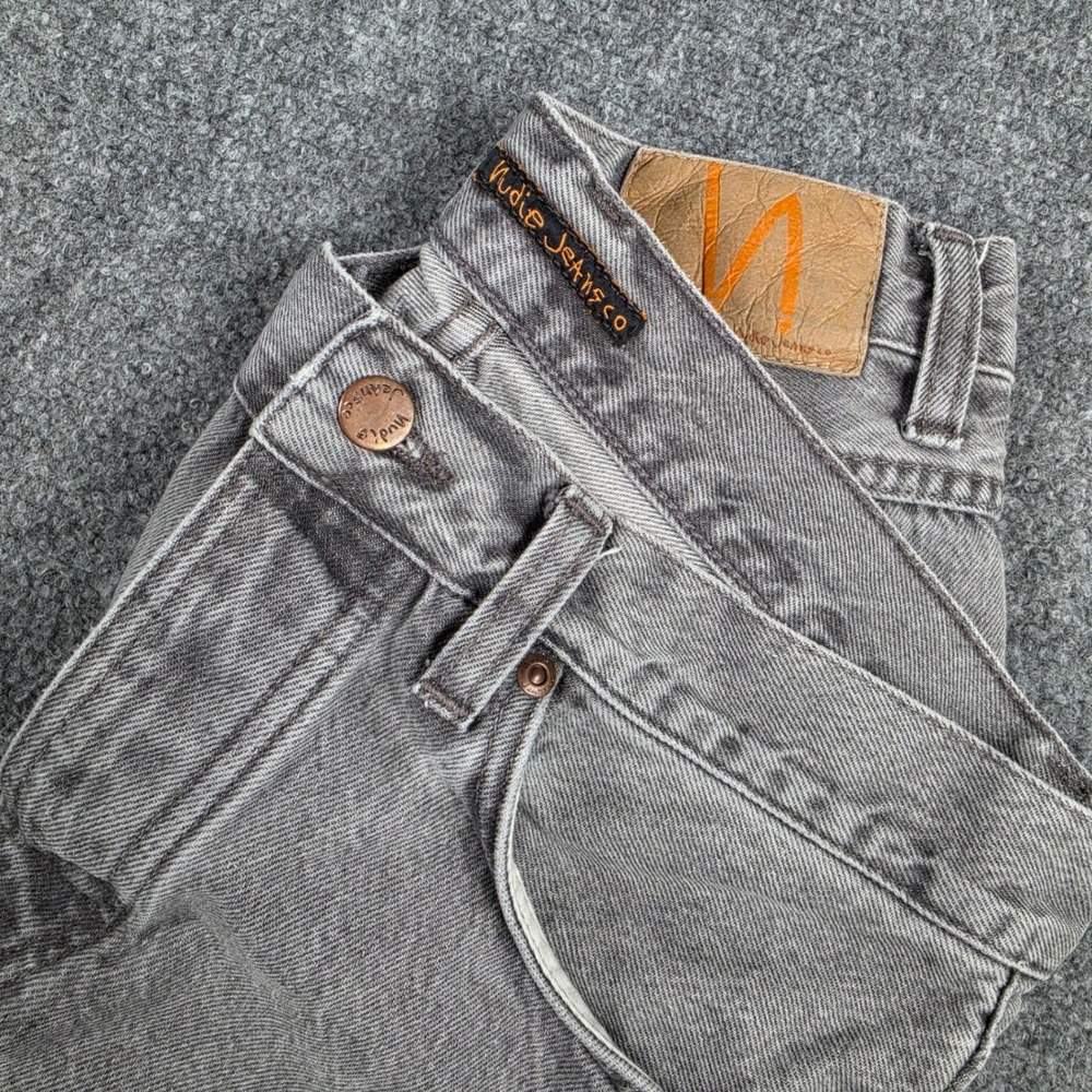 Nudie Jeans Co Steady Eddie II Men 32/32 (fit 32/29) Grey Tapered Fit Denim